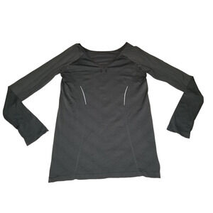 Under Armour Top Womens Large Activewear V Neck Base Layer Fitted Thumbholes